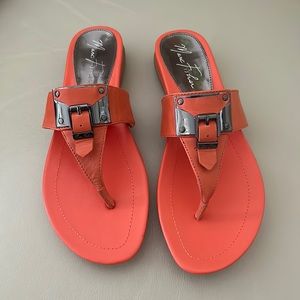 Orange leather thongs
